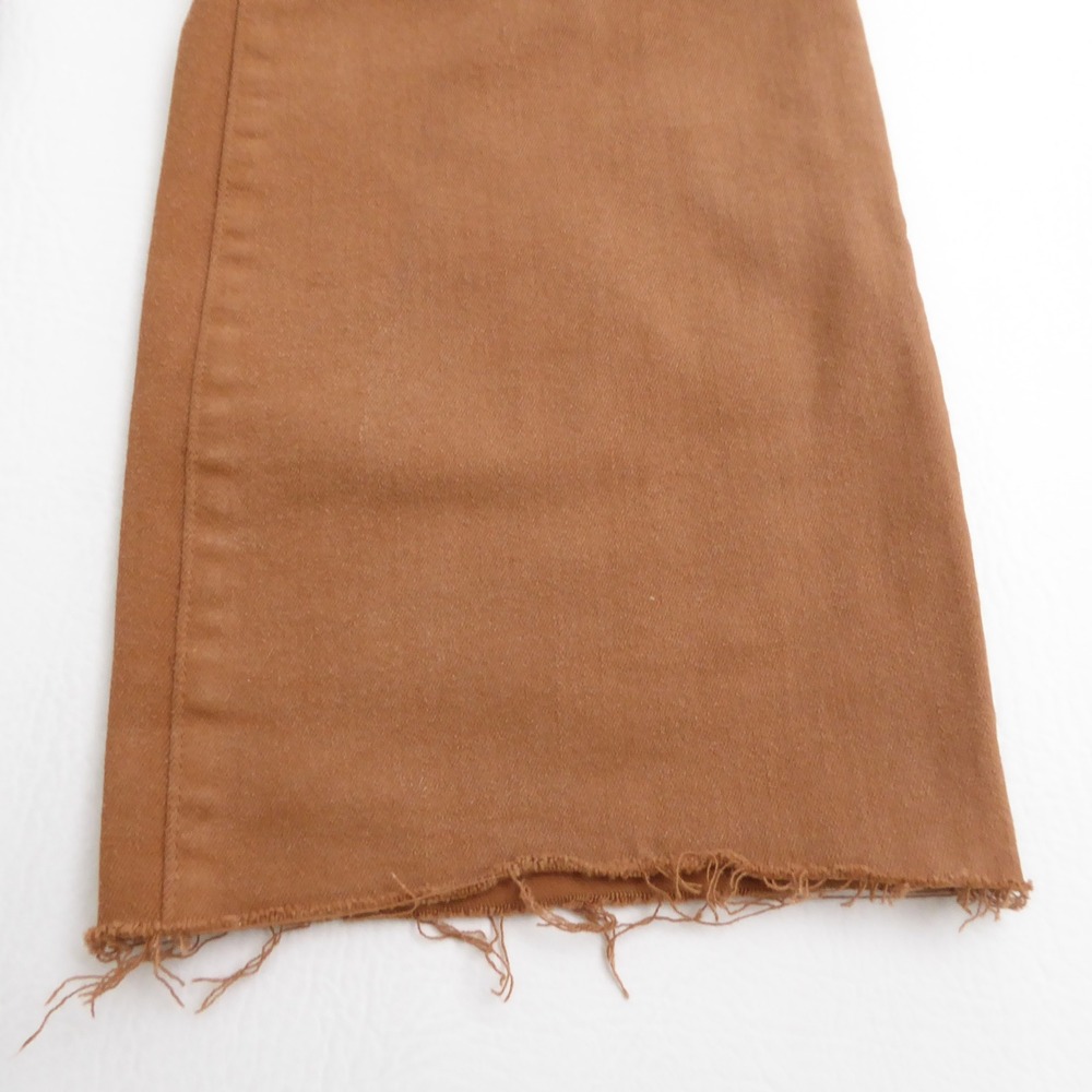L'AGENCE Womens Kendra High Rise Cropped Flare Coated Denim Jeans Java Brown 32 - Picture 3 of 10
